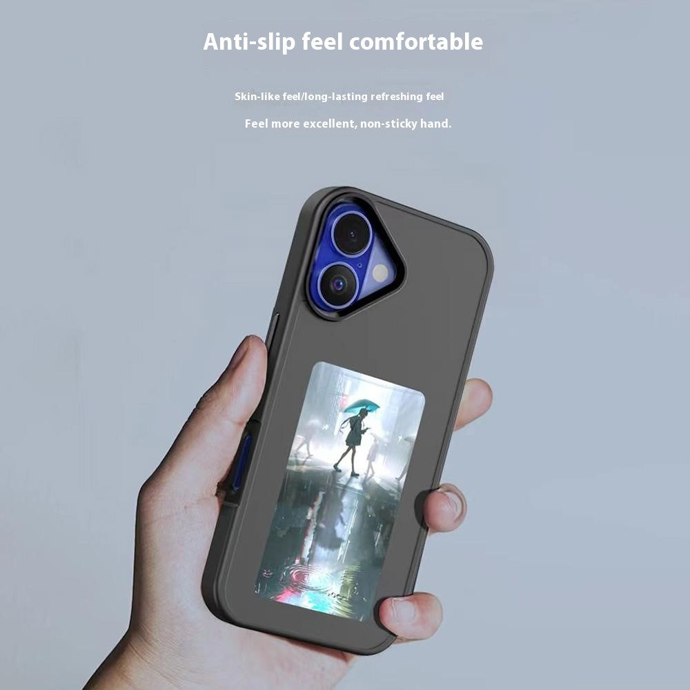 Funda E-Ink para iPhone 13 Plus con pantalla personalizable mediante proyección NFC de 4 colores