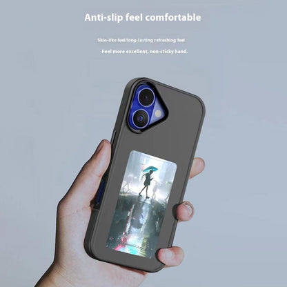 Funda E-Ink para iPhone 13 Plus con pantalla personalizable mediante proyección NFC de 4 colores