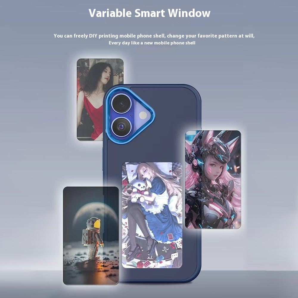 Funda E-Ink para iPhone 13 Plus con pantalla personalizable mediante proyección NFC de 4 colores