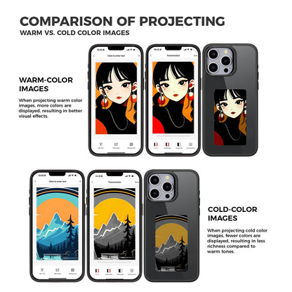 Funda E-Ink para iPhone 13 Pro con pantalla personalizable mediante proyección NFC de 4 colores