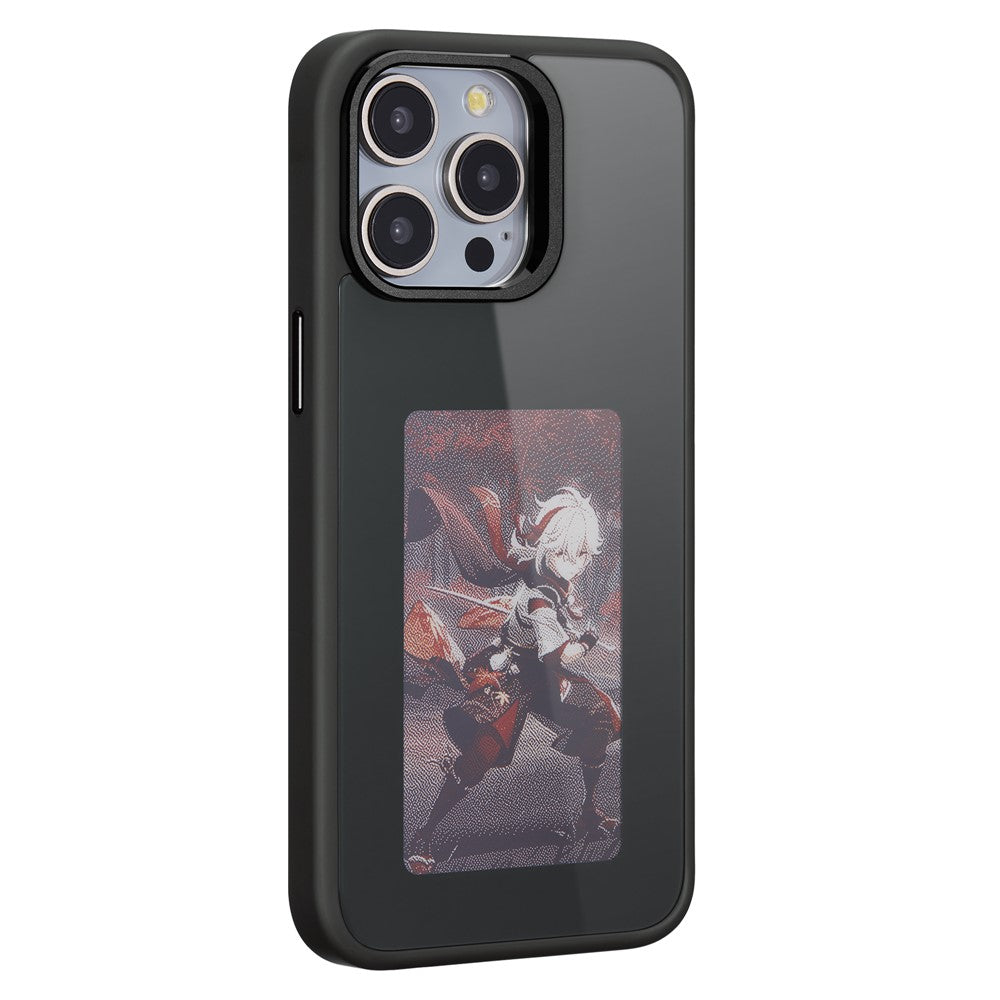 Funda E-Ink para iPhone 13 Pro con pantalla personalizable mediante proyección NFC de 4 colores