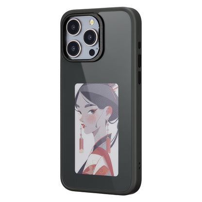 Funda E-Ink para iPhone 13 Pro Max con pantalla personalizable mediante proyección NFC de 4 colores