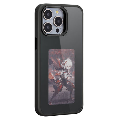 Funda E-Ink para iPhone 13 Pro Max con pantalla personalizable mediante proyección NFC de 4 colores