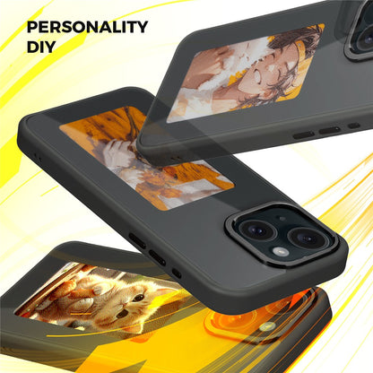 Funda E-Ink para iPhone 13 y 14 con pantalla personalizable mediante proyección NFC de 4 colores
