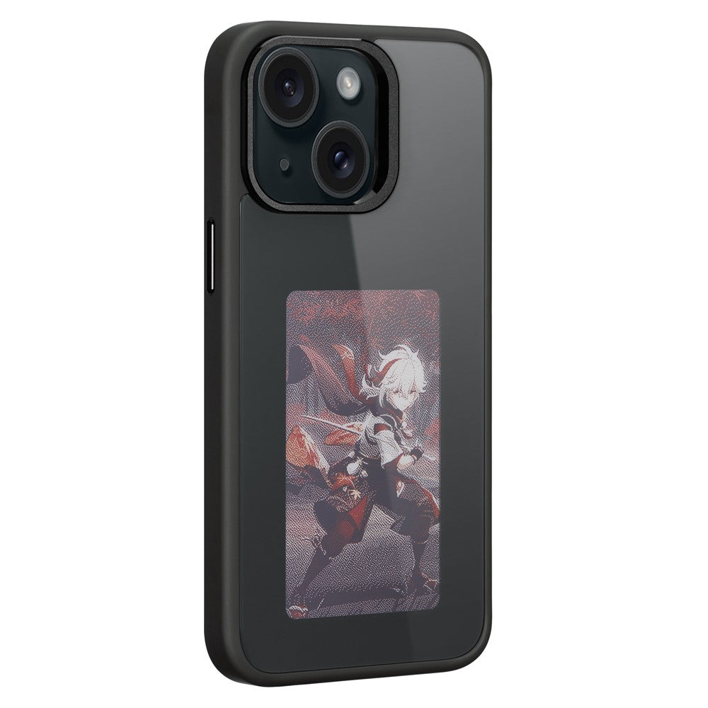 Funda E-Ink para iPhone 13 y 14 con pantalla personalizable mediante proyección NFC de 4 colores